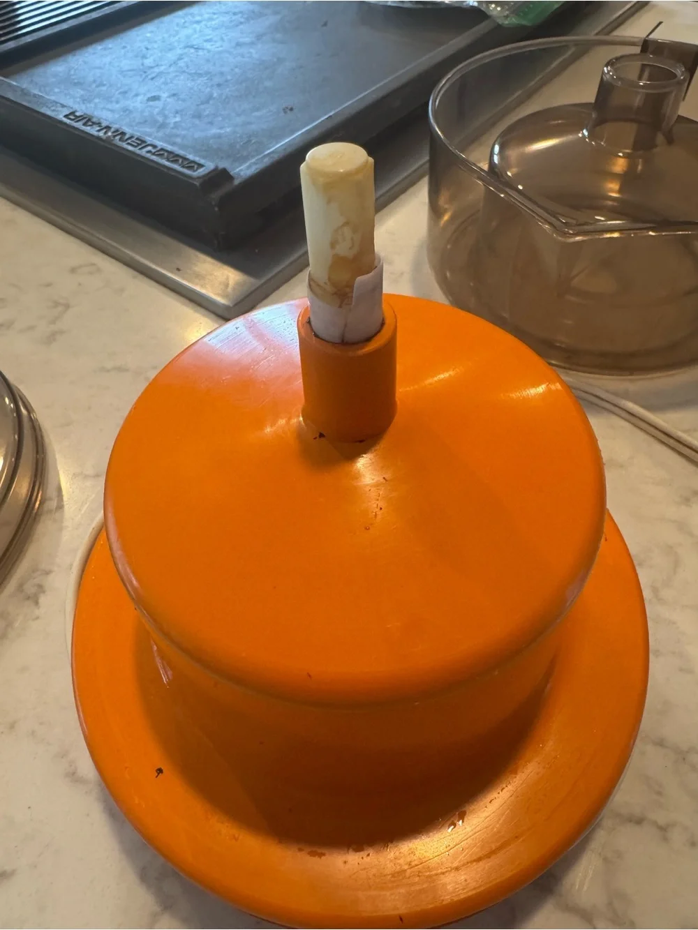 General Electric Orange & White Electric Food Grinder
